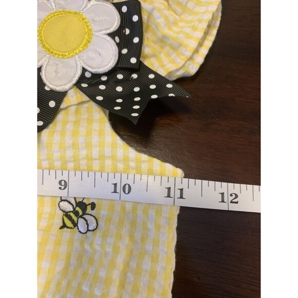 Counting Daisies Plaid Bumble Bee Polka Dot Ruffle Dress Size 4T (Girls) - Picture 6 of 9